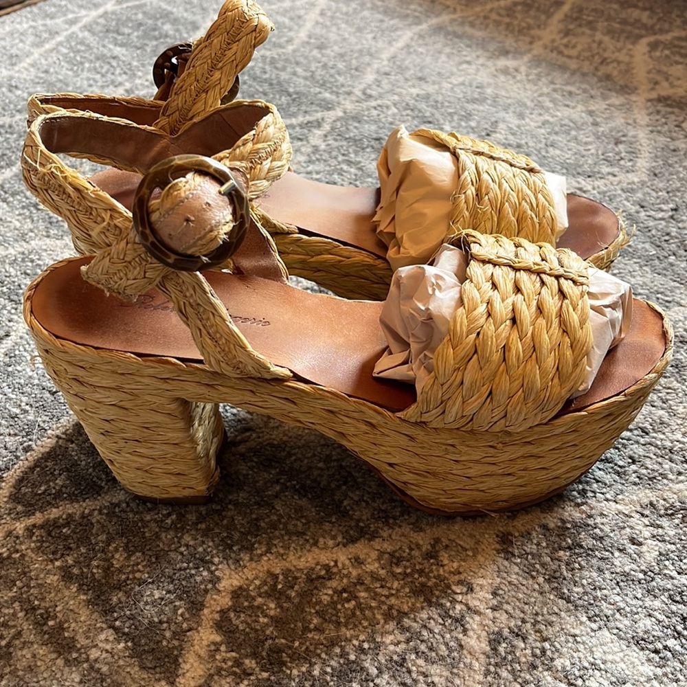 Robert Clergerie Straw Platforms size 40 or US 9/9.5